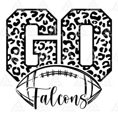 582 Go Falcons Leopard Svg Go Falcons Football Png Run Falcons Svg Cheer Mom T Shirt Go Team Cut File Cricut Vector Stencil