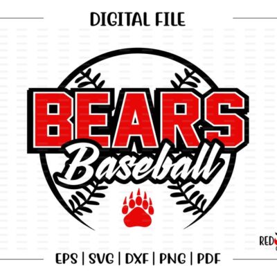 5861 Bear Baseball svg Baseball svg Bear Baseball Bear Bears Baseball svg dxf eps png pdf clipart design sublimation htv mom dad