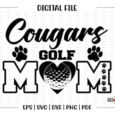 5889 Golf Mom svg Cougar Golf Mom svg Cougar Cougars Golf Mom svg dxf eps png pdf sublimation cut file htv vector