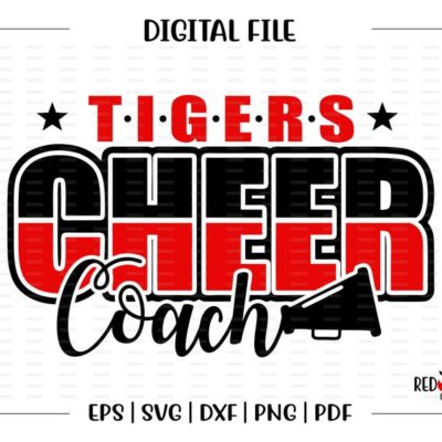 5897 Cheer Coach svg Tiger Cheer svg Tiger Tigers Cheer Coach svg dxf eps png pdf sublimation cut file htv vector digital