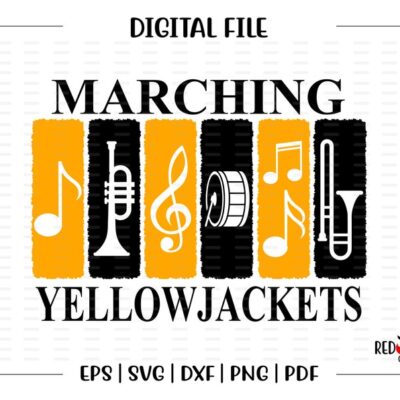 5932 Marching Band svg Yellowjackets Band Band Marching yellowjackets svg dxf eps png pdf sublimation cut file htv vector