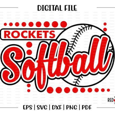 5951 Softball svg Rocket Softball svg Rocket Rockets Softball svg dxf eps png pdf sublimation cut file htv clipart design