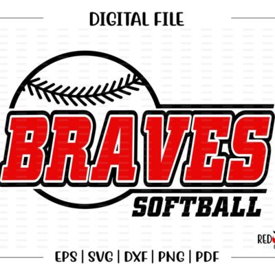 5958 Braves Softball svg Softball svg Braves Brave Softball design svg dxf eps png pdf sublimation cut file htv clipart digital