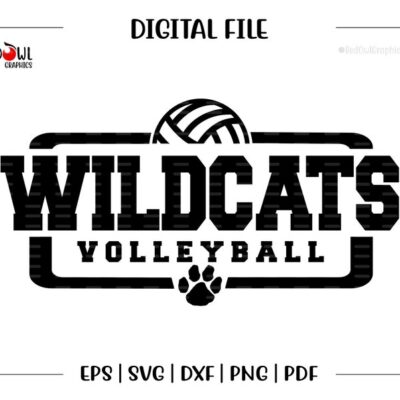 5961 Volleyball svg Wildcat Volleyball svg Wildcat Wildcats Volleyball svg dxf eps png pdf sublimation cut file htv vector digital