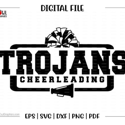 6000 Cheerleader svg Trojan Cheerleader Trojan Trojans Cheer Cheerleader Cheerleading svg dxf eps png pdf sublimation cut file