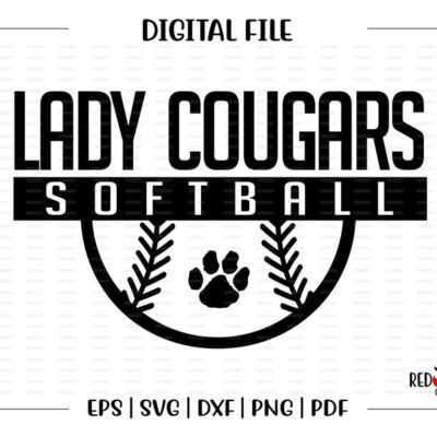 6025 Softball svg Lady Cougar Softball svg Lady Cougar Cougars Softball svg dxf eps png pdf sublimation cut file htv clipart design