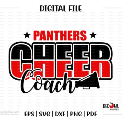 6034 Cheer Coach svg Cheer svg Panther Cheer Cheerleader Coach svg dxf eps png pdf sublimation cut file htv clipart design