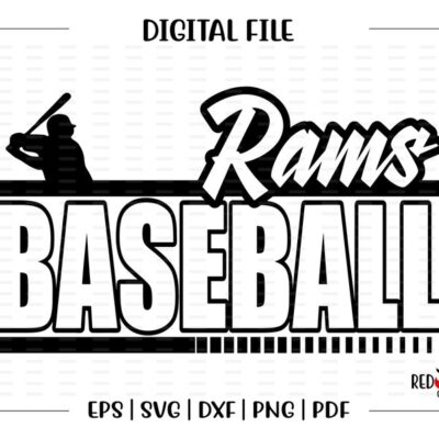 6069 Ram Baseball svg Baseball svg Rams Ram Baseball vector clipart design Mascot svg dxf eps png pdf sublimation cut file htv