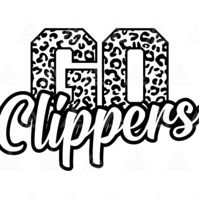 610 Go Clippers Leopard Svg Go Clippers Football Svg Run Clippers Svg Cheer Mom T Shirt Cut File Cricut Png Pdf Vector Stencil