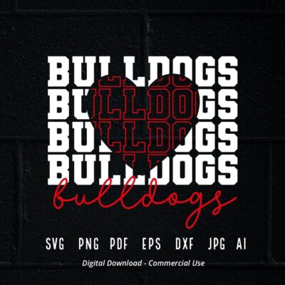 615 Stacked Bulldogs SVG Bulldogs Mascot svg Bulldogs svg Bulldogs School Team svg Bulldogs Cheer svg School Spirit svg Bulldogs Heart svg