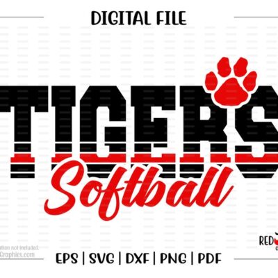 6174 Softball svg Tiger Softball svg Tiger Tigers Softball svg dxf eps png pdf sublimation cut file htv vector digital