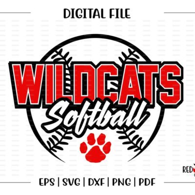 6183 Softball svg Wildcat Softball svg Wildcat Wildcats Softball svg dxf eps png pdf sublimation cut file htv vector digital