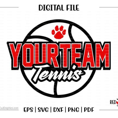 6198 Custom Personalized Tennis svg Tennis School Team Mascot svg dxf eps png pdf sublimation