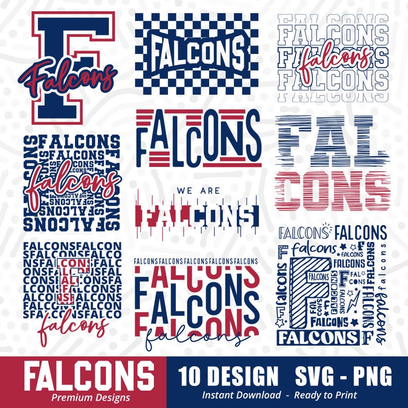 629 Falcons Bundle Svg Png Falcon Svg Falcons Shirt Svg Falcons Cheer Svg Falcons Sports Team Svg Bundle Svg