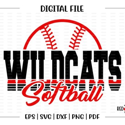 6297 Softball svg Wildcat Softball svg Wildcat Wildcats Softball svg dxf eps png pdf sublimation cut file htv vector digital