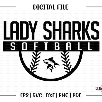 6324 Softball svg Lady Shark Softball svg Lady Shark Sharks Softball svg dxf eps png pdf sublimation cut file htv clipart design