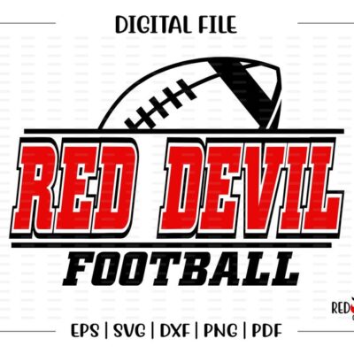 6335 Red Devil Football svg Football svg Red Devil Red Devils Football clipart design cut file svg dxf eps png pdf sublimation