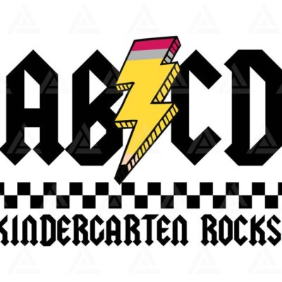 636 ABCD Teacher Svg Kindergarten Rocks Png Pencil Lightning Bolt First day of School Back to School Teacher Shirt Cut File Cricut Vector