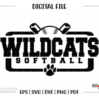 6360 Softball svg Wildcat Softball svg Wildcat Wildcats Softball clipart svg dxf eps png pdf sublimation cut file htv vector digital