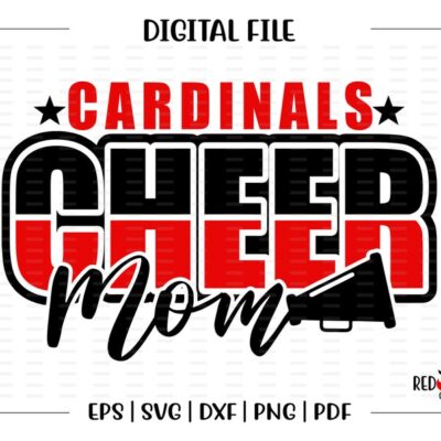 6391 Cheer Mom svg Cheer svg Cardinal Cardinals Cheer Cheerleading Mom svg dxf eps png pdf sublimation cut file htv vector digital