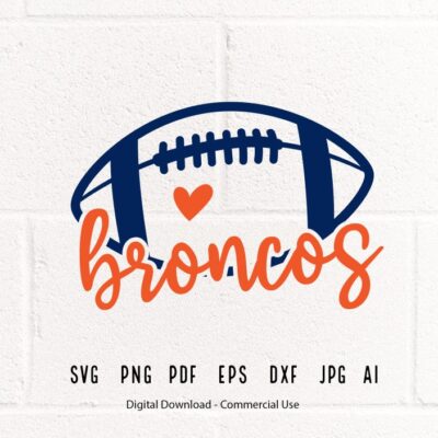 643 Bronco Football svg Bronco Broncos Football svg png Sublimation Football Clipart Cricut svg SVG for Shirts SVG for Cricut Shirt