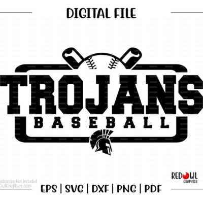 6451 Baseball svg Trojan Baseball svg Trojan Trojans Baseball svg dxf eps png pdf sublimation cut file htv vector digital