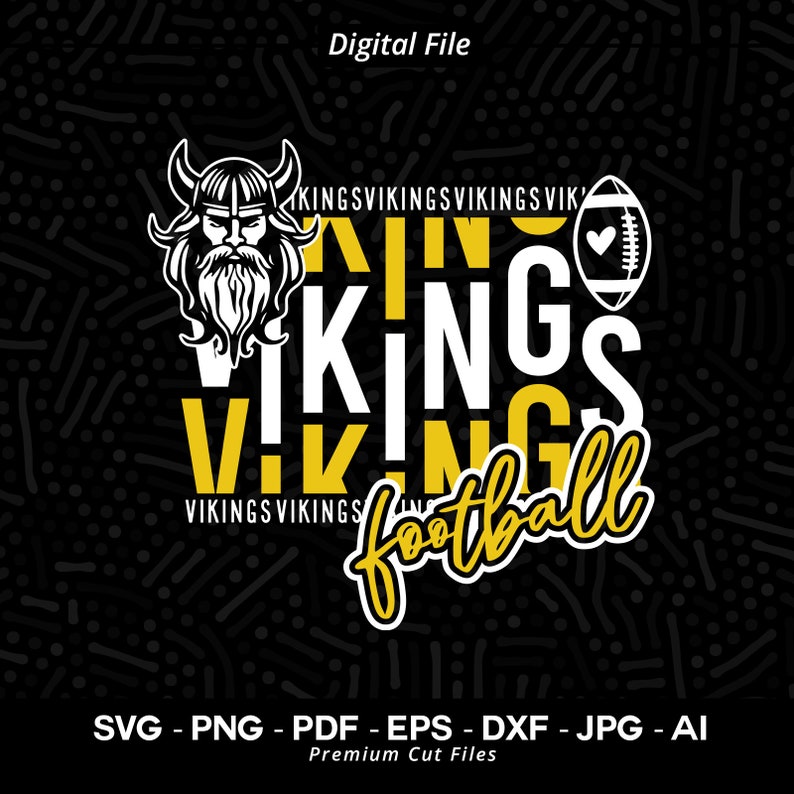 647 Vikings Football SVG Vikings svg Viking svg Viking Face Svg Football svg Vikings Shirt Svg Vikings Cheer Stacked Vikings Svg