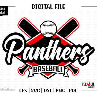 6473 Baseball svg Panther Baseball svg Panther Panthers Baseball svg dxf eps png pdf sublimation cut file htv vector digital