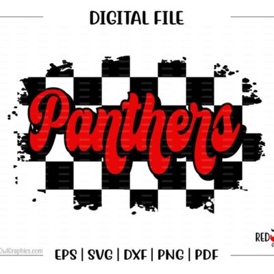 6486 Panther svg Panthers svg Checker Panther Retro Checker Board Panthers svg dxf eps png pdf sublimation cut file htv vector