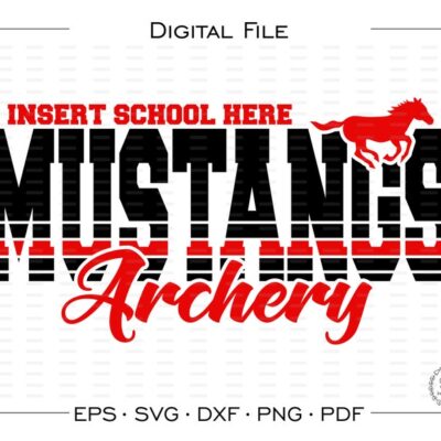 6514 Mustangs Archery svg Archery svg Mustang Mustangs Archery vector Team Mascot svg dxf eps png pdf sublimation cut file htv