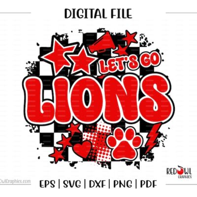 6561 Lion svg Lions svg Lion Lions Retro Checker Board svg dxf eps png pdf sublimation cut file htv vector digital