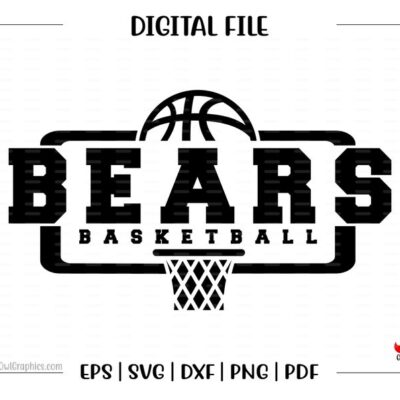 6598 Basketball svg Bears svg Bear Bears Basketball svg dxf eps png pdf sublimation cut file htv vector clipart design digital