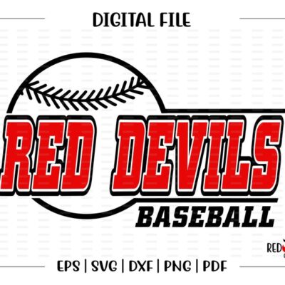 6642 Baseball svg Red Devil Baseball svg Red Devil Devils Baseball vector Team Mascot svg dxf eps png pdf sublimation cut file htv