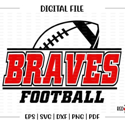 6660 Football svg Braves Football svg Brave Braves Football svg dxf eps png pdf sublimation design clipart htv image