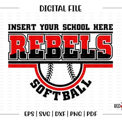 6687 Softball svg Lady Rebel Softball svg Rebel Rebels Softball svg dxf eps png pdf sublimation cut file htv vector digital clipart