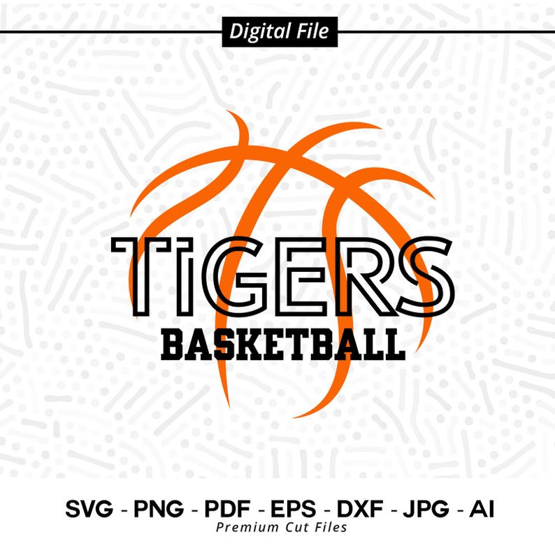 67 Basketball Tiger SVG Design Tigers Basketball svg png Sports Team Clipart Printable Basketball Logo Basketball SVG PNG Tiger Basketball