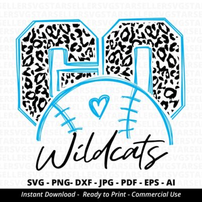 670 Go Wildcats Baseball SVG Wildcats svg Leopard Wildcats svg Wildcats Mascot svg Wildcats Pride svg Baseball Mom svg School Team svg Cricut