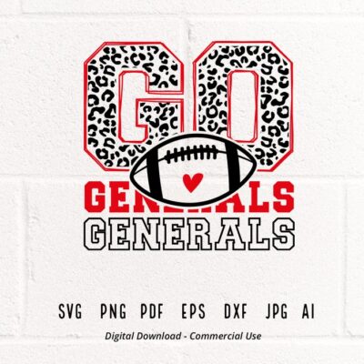 673 Leopard Go Generals SVG Go Generals svg Generals Mascot svg Generals svg Generals School Team svg School Spirit svg Generals Football