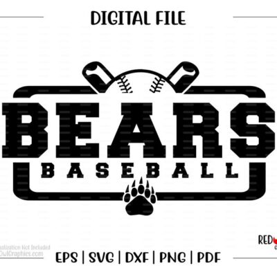 6829 Bear Baseball svg Baseball svg Bear Baseball Bear Bears Baseball svg dxf eps png pdf clipart design sublimation htv mom dad