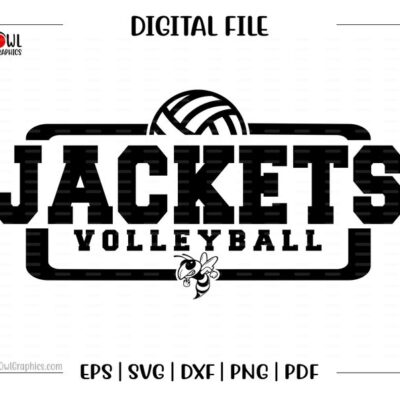 6830 Volleyball svg Jackets Volleyball svg Yellowjacket Yellow Jacket jackets svg dxf eps png pdf sublimation cut file htv vector