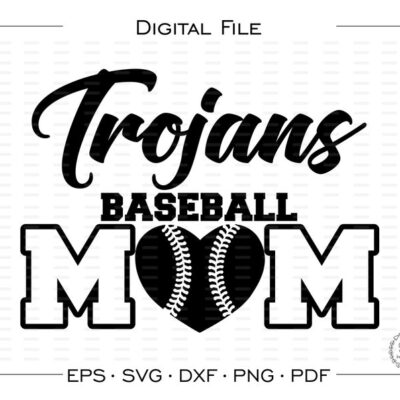 6856 Baseball Mom svg Trojan Baseball Mom Trojan Trojans Baseball Mom svg dxf eps png pdf sublimation cut file htv vector digital