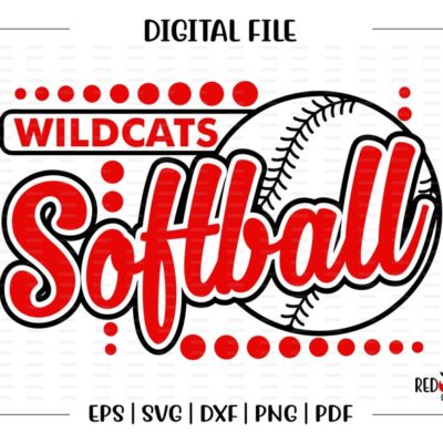 6861 Softball svg Wildcat Softball svg Wildcat Wildcats Softball svg dxf eps png pdf sublimation cut file htv vector digital