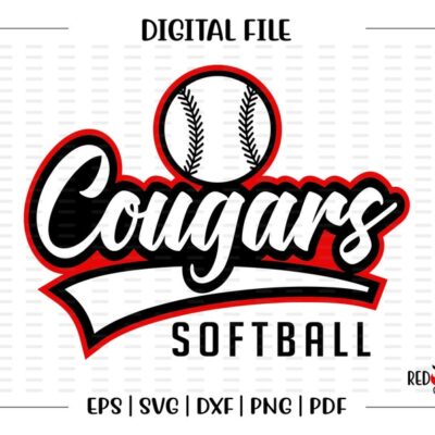 6868 Softball svg Cougar Softball svg Cougar Cougars Softball svg dxf eps png pdf sublimation cut file htv vector digital