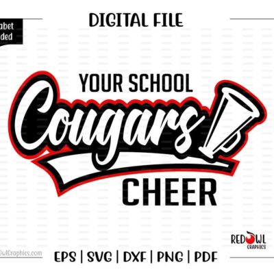 6878 Cheer svg Cougar Cheer Cougar Cougars Cheer Cheerleader Cheerleading svg dxf eps png pdf sublimation cut file