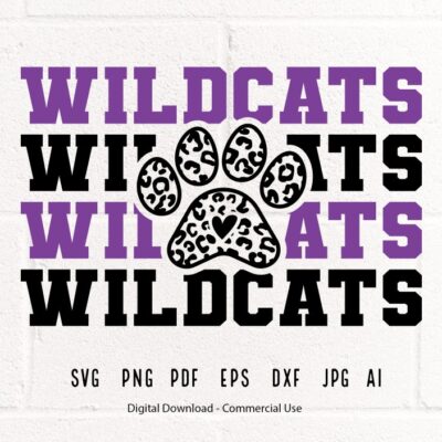 69 Stacked Wildcats Paw SVG Wildcats Mascot svg Wildcats svg Wildcats Paw svg Stacked Wildcats svg Wildcats School Team svg Wildcats Cheer