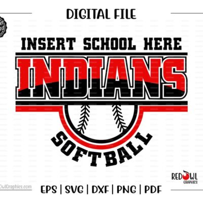 6912 Softball svg Indian Softball svg Indian Indians Softball svg dxf eps png pdf sublimation cut file htv vector digital