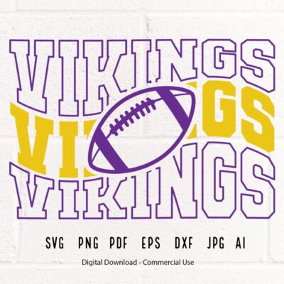 692 Vikings Football SVG PNG Vikings Mascot svg Vikings svg Vikings School Team svg Vikings Cheer svg Stacked Vikings svg School Spirit