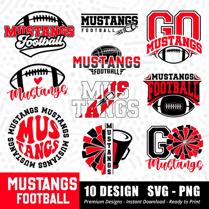 693 Mustangs Football Bundle SVG PNG Mustangs Bundle svg Football Bundle Sports Team Svg Bundle svg Cricut Cut File Instant Download