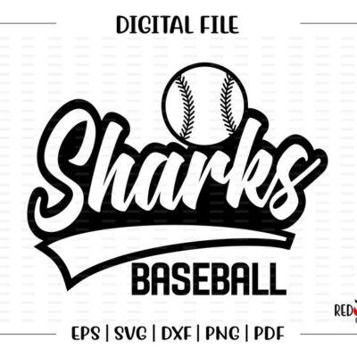 6944 Shark Baseball svg Baseball svg Shark Baseball Shark Baseball Sharks svg dxf eps png pdf clipart sublimation mom dad coach