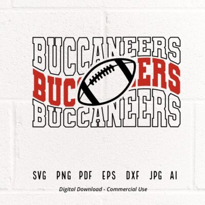 695 Buccaneers Football SVG PNG Buccaneers Mascot svg Buccaneers svg Buccaneers School Team svg Buccaneers Cheer svg Stacked Buccaneers svg